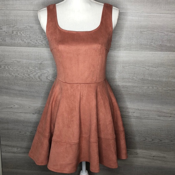 Pink Owl Dresses & Skirts - Pink One Faux Suede Dress Size Small